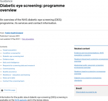 Diabetic eye screening: programme overview